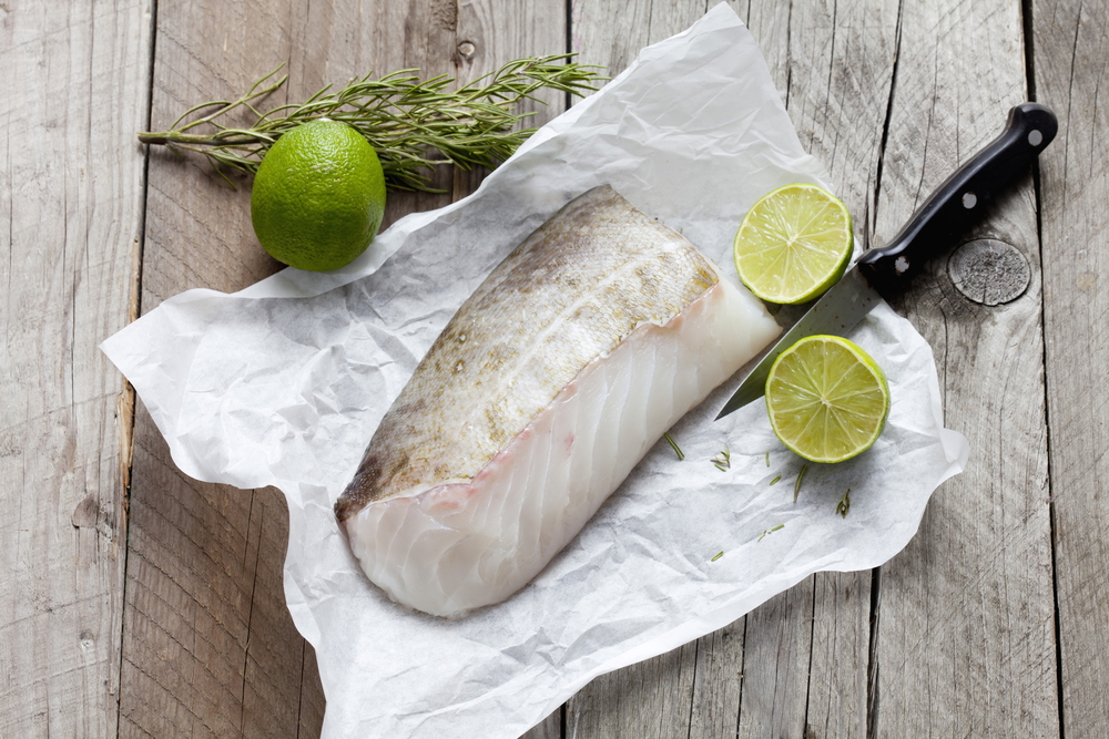 fish fillet codfish on greaseproof paper