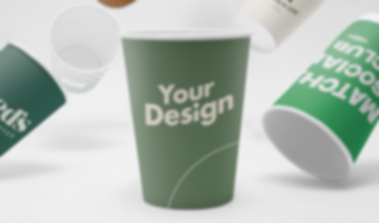 Branded paper cups with custom print